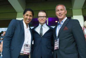 2013 UEFA Botschafterin EM in Schweden Steffi, Patrik Andersson und Prinz Daniel